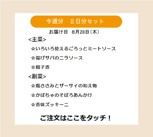 (8月28日配達)HW2.明日も何もしなくてもいい、ハッピーウィークデーセット【保育園会員様限定】