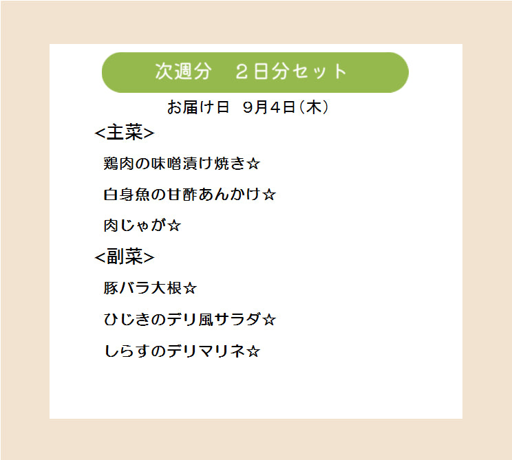 (9月4日配達)HW2.明日も何もしなくてもいい、ハッピーウィークデーセット【保育園会員様限定】